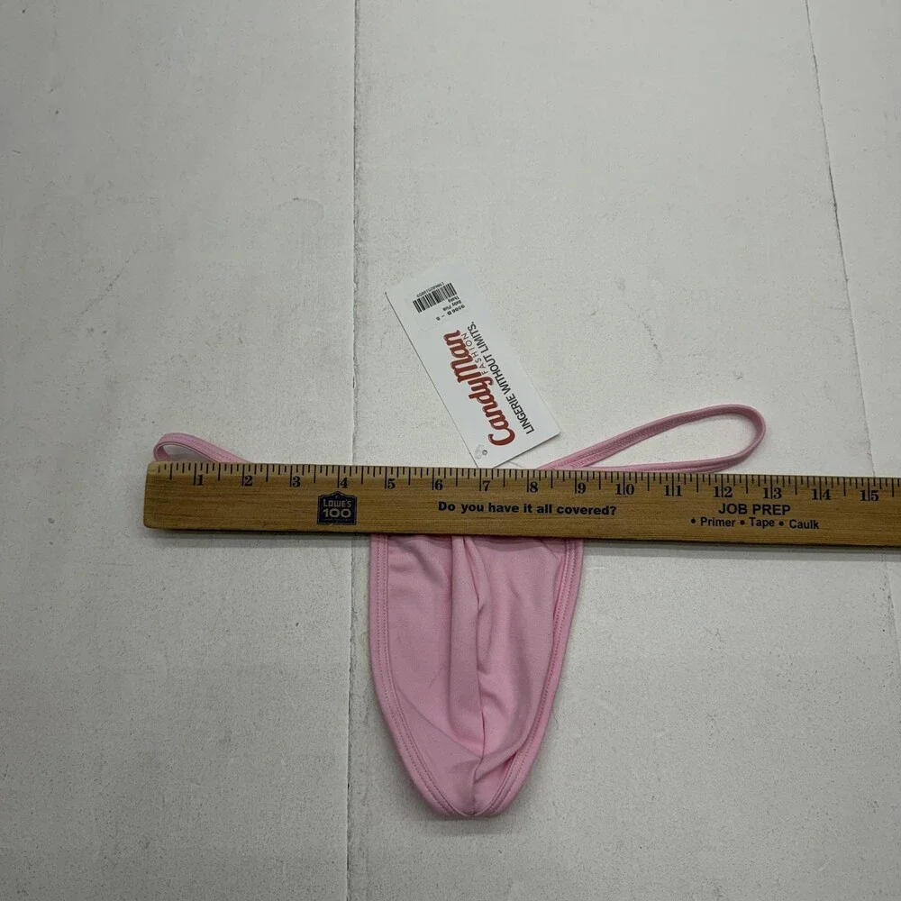 Candyman Thong Mens Small Pink Microfiber Stretch Baby Pink 9586B Underwear